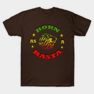 Born as a Rasta, Rastafarian T-Shirt